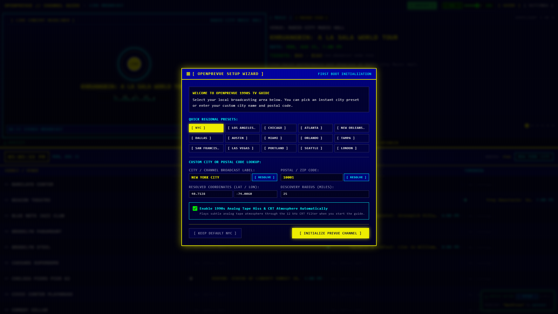 FIRST-BOOT REGIONAL INITIALIZATION WIZARD